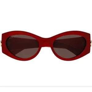 Gucci | Accessories | New Gucci Women Oval Red Sunglasses  display picture 3